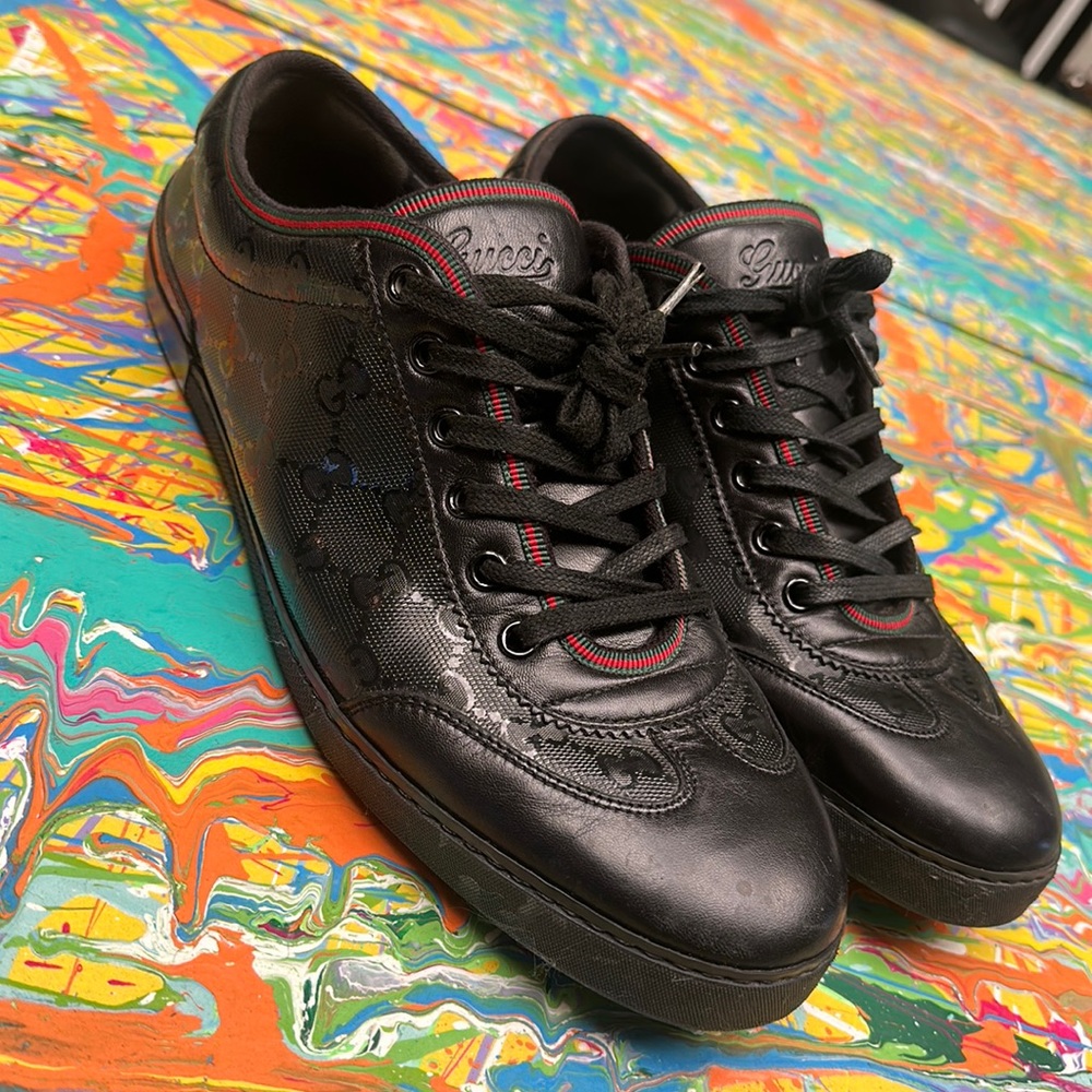 Gucci leather low trainers